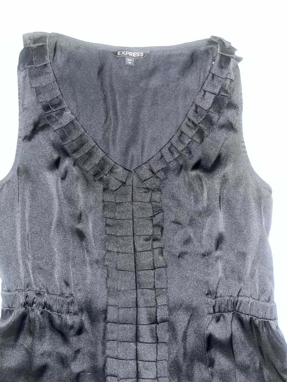 Express Black Ruffled Tank Medium - Picture 8 of 8